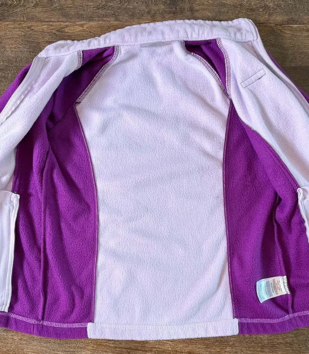 Columbia Girls Pink and Purple Full Zip Fleece Jacket Youth Size L 14/16